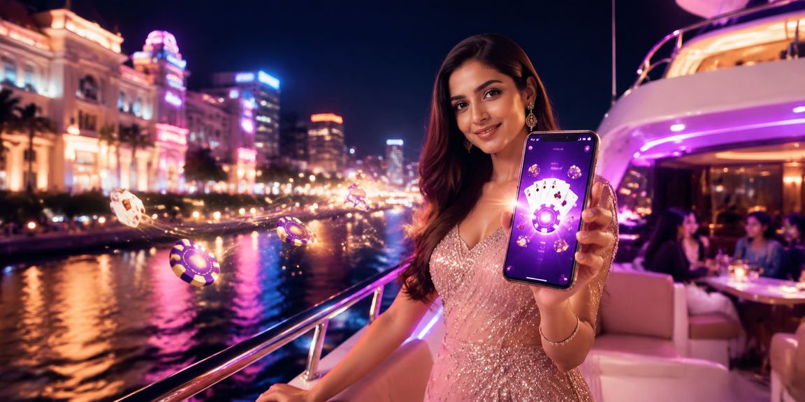 Luxury VIP area with online Teen Patti game displayed, Mumbai casino style